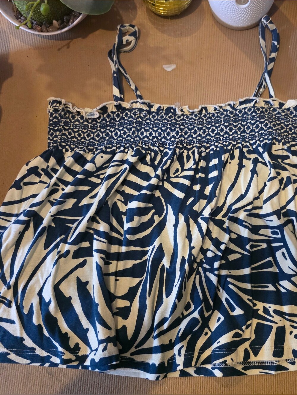Patrons of Peace Navy and Cream Striped Tank Top